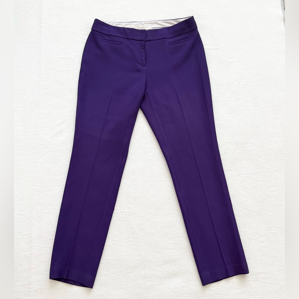 LOFT Julie Fit Purple Tailored Dress Pants Size 4